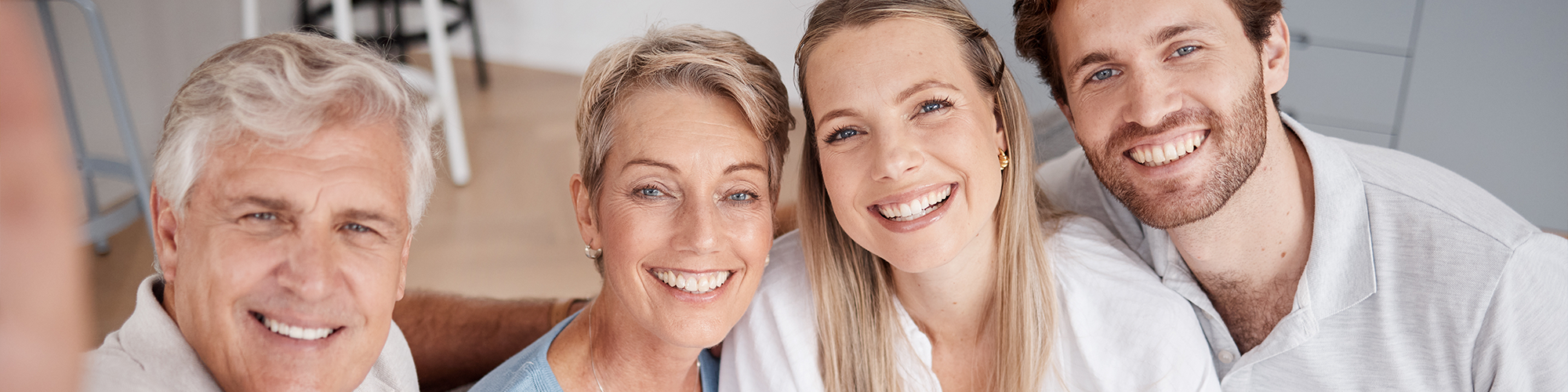 elderly couple smiling